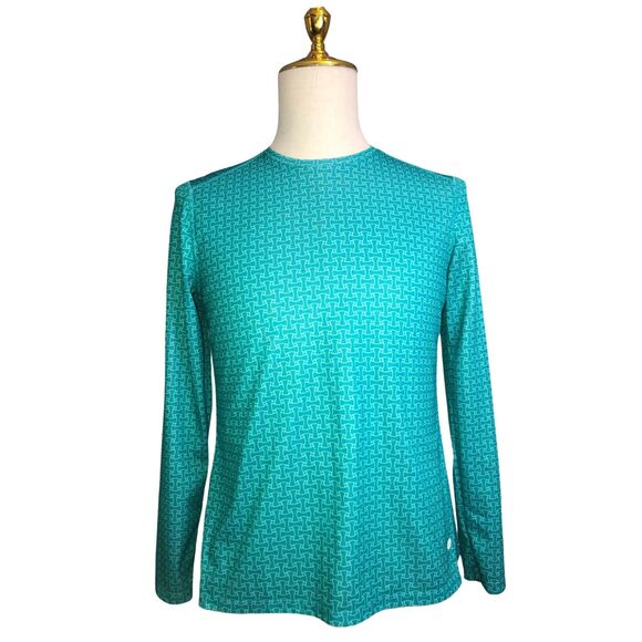 Reel Legends Freeline Medium Long Sleeve Turquoise Teal Active T-Shirt Pullover - Picture 1 of 5